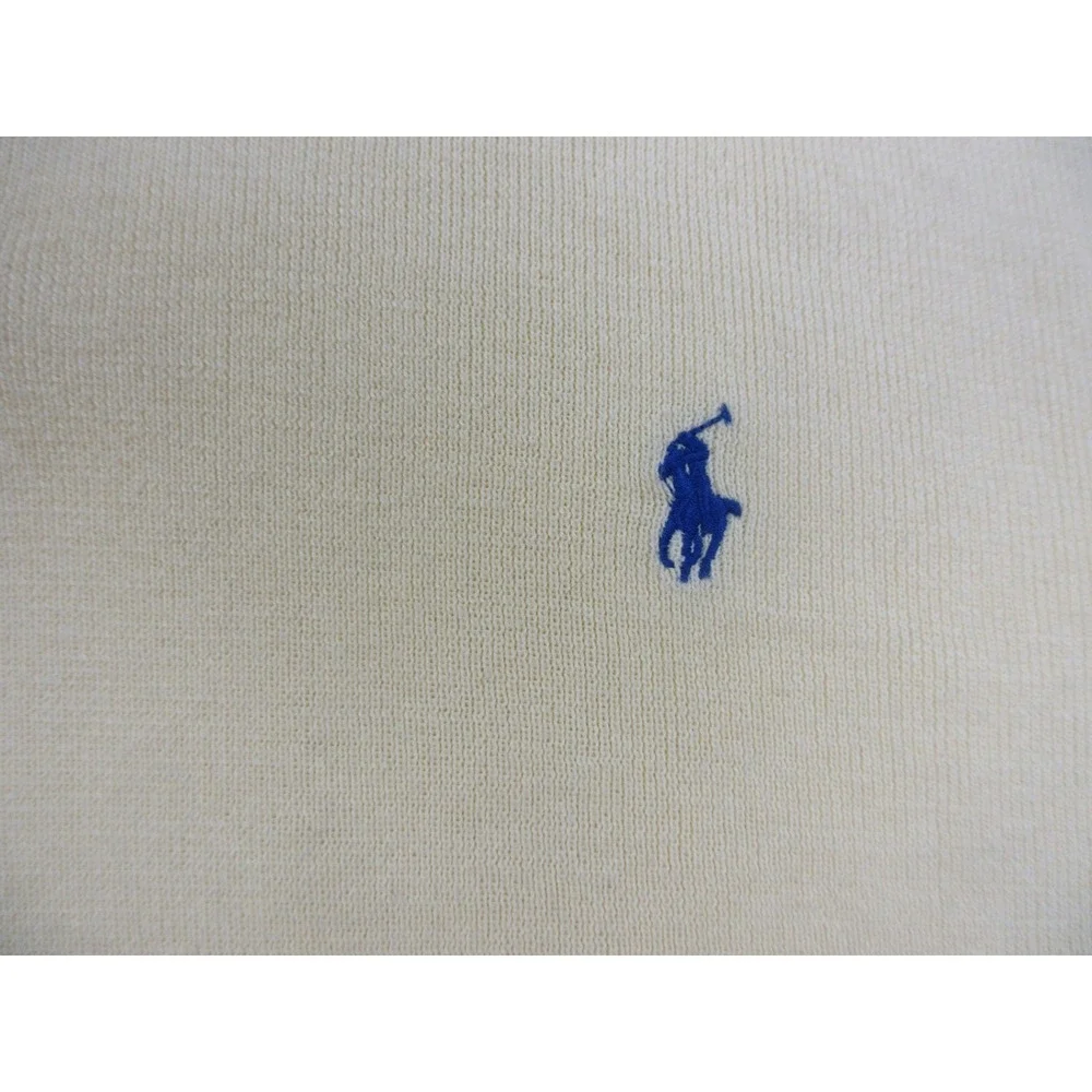 VTG Polo Ralph Lauren Sweater Mens XL Yellow Pima Cotton Knit Long Sleeve Collar